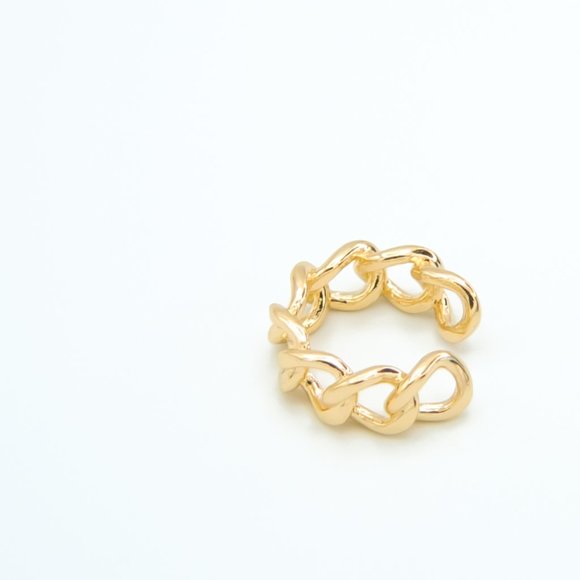 Jewelry - Gold-Plated Resizable High Shine Chain Ring